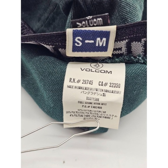 Volcom Full Stone Hthr Flexfit Cap -Green Flex-fit Size S-M Kid Youth - Picture 5 of 7